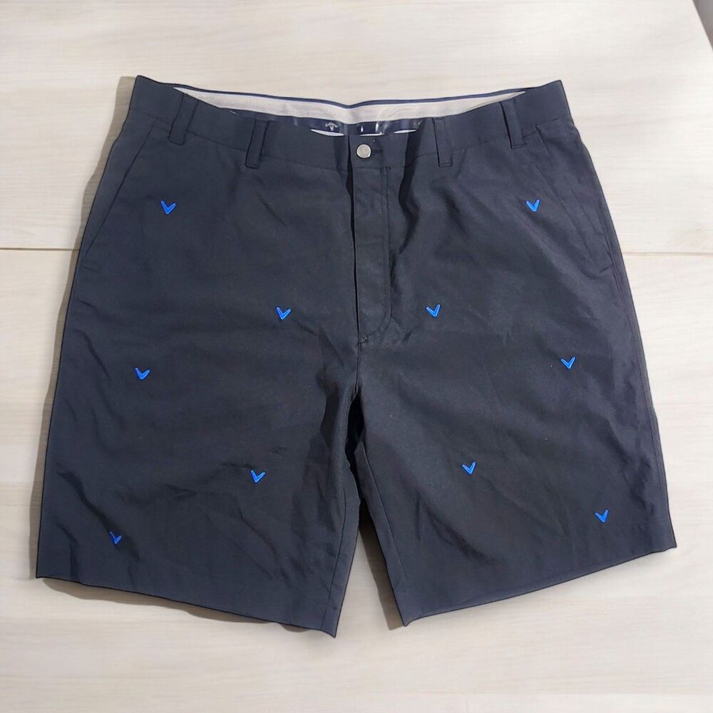 Callaway Navy Blue Golf Shorts Blue Embroidered Logo Mens Size 40